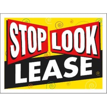 Image for Coroplast Stop! Look! Lease! Contemporary Amenity Sign, 24 x 18 from HD Supply