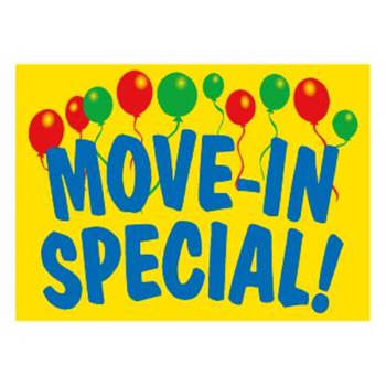 Image for Aluminum Move In Special Amenity Sign, Balloons, 24 x 18 from HD Supply