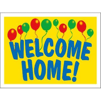 Image for Aluminum Welcome Home Amenity Sign, Balloons, 24 x 18 from HD Supply