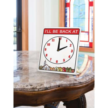 Image for I'll Be Back At Clock Desk Sign, 5 X 8 from HD Supply