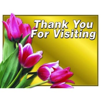 Image for Personalized Card Thank Visiting/tulips Design No Envelope Imprint Package Of 50 from HD Supply