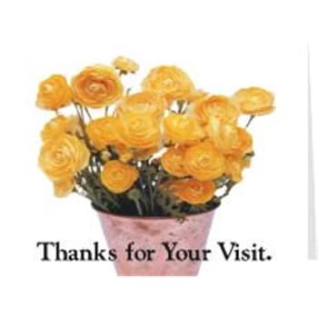 Image for Personalized Cards, Thanks Visit/flowers Design Envelope Imprint Package Of 50 from HD Supply