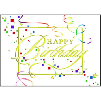 Image for Happy Birthday Greeting Card, Confetti Design, No Envelope Imprint Package Of 50 from HD Supply
