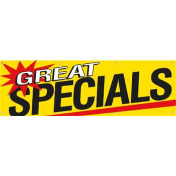 Image for Horizontal Great Specials Banner, Red/Yellow, 10' x 3' from HD Supply