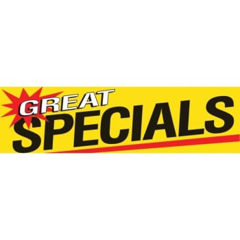 Image for Horizontal Great Specials Banner, Red/Yellow, 15' x 4' from HD Supply