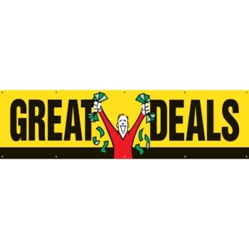 Image for Great Deals Horizontal Banner, Black/Yellow/Red, 15' x 4' from HD Supply