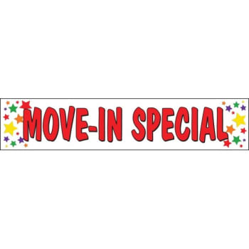 Image for Horizontal Move In Special Banner, Multicolored Stars, 20' X 4' from HD Supply