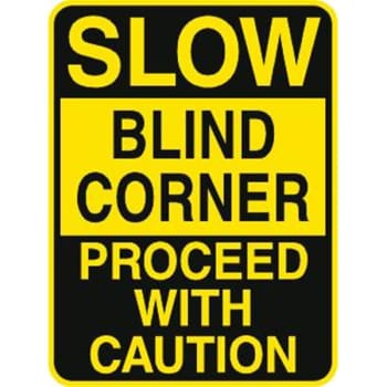 Image for Slow/Blind Corner Sign, Non-Reflective, 18 x 24 from HD Supply