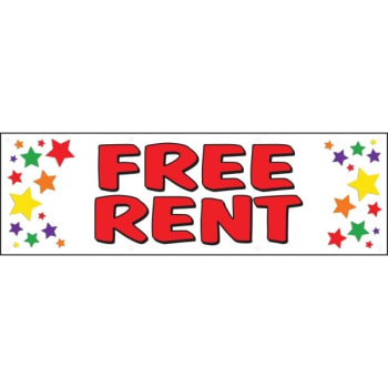 Image for Horizontal Free Rent Banner, Multicolored Stars, 10' x 3' from HD Supply