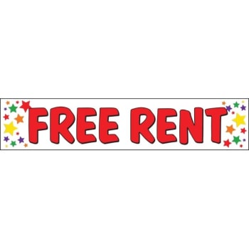 Image for Horizontal Free Rent Banner, Multicolored Stars, 20' x 4' from HD Supply