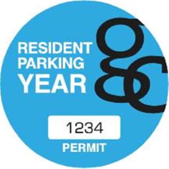Image for Custom Parking Permit Window Stickers, 3 Diameter Circle, Package of 100 from HD Supply