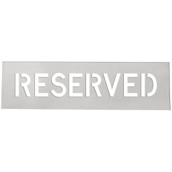 Image for Stock Complete Word Parking Stencil - Reserved, 10 Letters from HD Supply