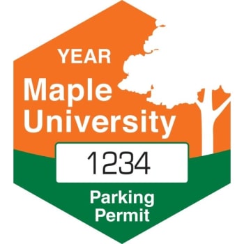 Image for Custom Parking Permit Bumper Stickers, Hexagon, 2 x 2-1/4, Package of 100 from HD Supply