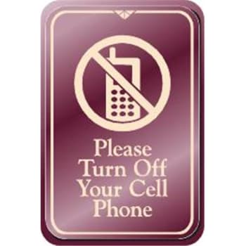 Image for Please Turn Off Cell Interior Sign, Burgundy, 6 X 9 from HD Supply
