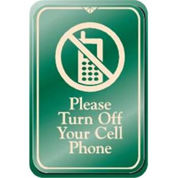 Image for Please Turn Off Cell Interior Sign, Green, 6 X 9 from HD Supply