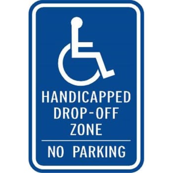 Image for Drop Off Zone Disabled Parking Sign, Non-Reflective, 12 x 18 from HD Supply