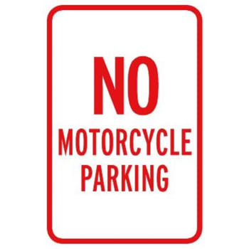 Image for No Motorcycle Parking Sign, Non-Reflective, 12 x 18 from HD Supply