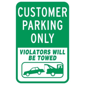 Image for Custom Parking Only/Tow Warning Sign, Reflective, 12 x 18 from HD Supply