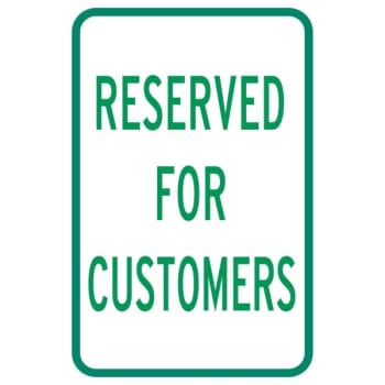 Image for Reserved for Customers Parking Sign, Non-Reflective, 12 x 18 from HD Supply