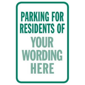 Image for Semi-Custom Parking For Residents of...  Sign, Green Non-Reflective, 12 X 18" from HD Supply