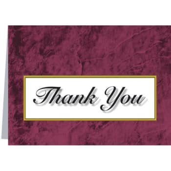 Image for Personalized Thank You Cards, Marble Design, Envelope Imprint Package Of 100 from HD Supply