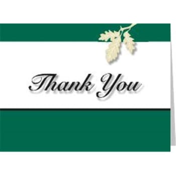 Image for Personalized Thank You Cards, Leaf Design, Green Envelope Imprint Package Of 100 from HD Supply