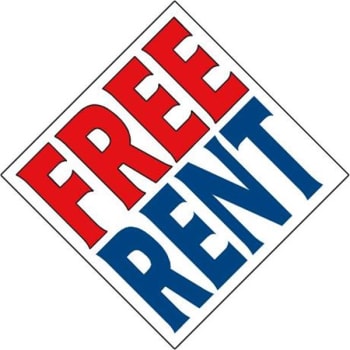 Image for Aluminum Free Rent Diamond Amenity Sign, Red/White/Blue, 24 x 24 from HD Supply