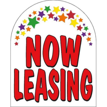 Image for Coroplast Now Leasing Arched Amenity Sign, Stars, 24 X 30 from HD Supply