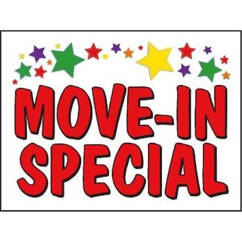 Image for Coroplast Move In Special Amenity Sign, Stars, 24 x 18 from HD Supply