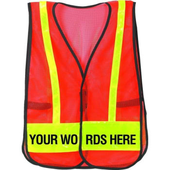 Image for Reflective Custom Worded Mesh Safety Vest Orange from HD Supply