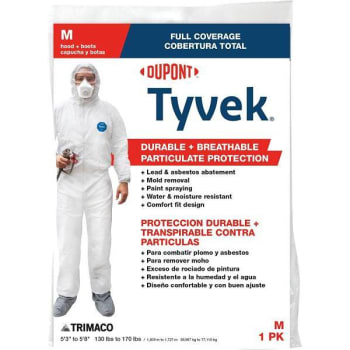 Trimaco Dupont Tyvek Medium White Painters Coveralls With Hood And Boots