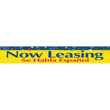 Image for Horizontal Now Leasing Se Habla Espanol Banner, 20' x 4' from HD Supply