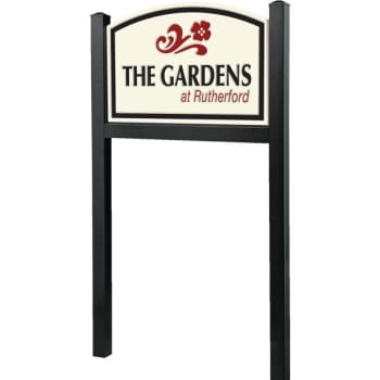 Image for All In One Sign System With 6' Black Posts, V Groove Routed, from HD Supply