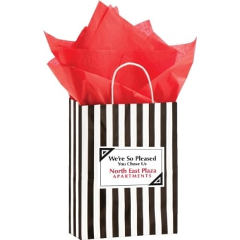 Gift Bags with Labels, Black and White Stripes