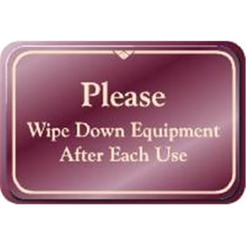 Image for Please Wipe Down Equipment Interior Sign, Burgundy, 9 X 6 from HD Supply