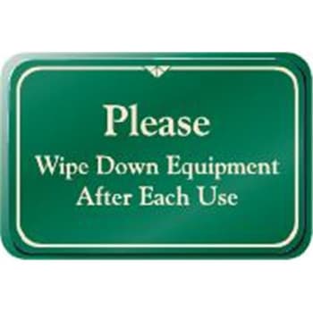 Image for Please Wipe Down Equipment Interior Sign, Green, 9 X 6 from HD Supply
