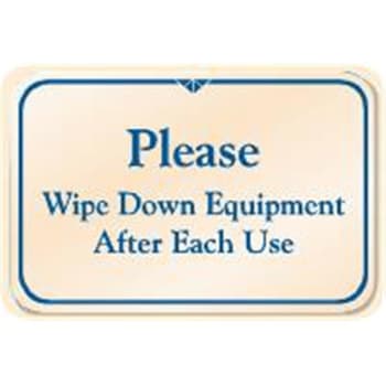 Image for Please Wipe Down Equipment Interior Sign, Ivory, 9 X 6 from HD Supply