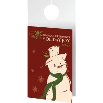 Hanging Greeting Cards, Elegant Snowman Design Foil Imprinting Package Of 50