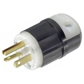 Image for Leviton 20-Amp 125-Volt Hospital Grade Straight Blade Plug, Black/white from HD Supply