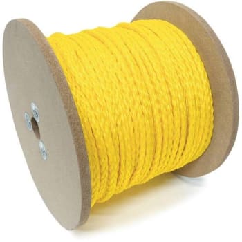 Kingcord 1/4 In X 1000 Ft Polypropylene Hollow Core Braided Barrier Rope, Yellow