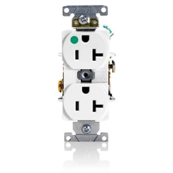 Image for Leviton 20a Hospital Grade Self Grounding Duplex Outlet, 110v, White from HD Supply