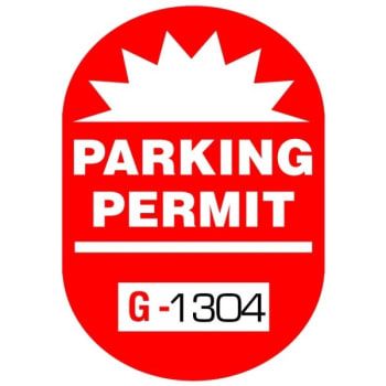 Image for Parking Permit Static Cling Capsule, Red, 1-3/4 X 2-1/2 Package Of 100 from HD Supply