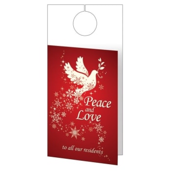 Hanging Greeting Cards, Peace And Love Design  Foil Imprinting Package Of 50