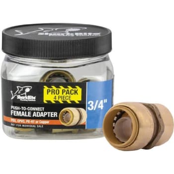 Image for Sharkbite 3/4 In Push-To-Connect X Fip Brass Adapter Fitting Package Of 4 from HD Supply