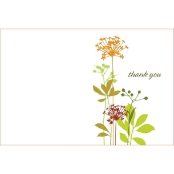 Personalized Card, Floral Silhouette Design No Envelope Imprint Package Of 50