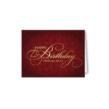Personalized Burgundy And Gold Cards (50-Pack)
