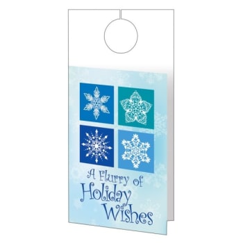 Holiday Hanging Card, Holiday Flurries Design Foil Imprinting Package Of 50