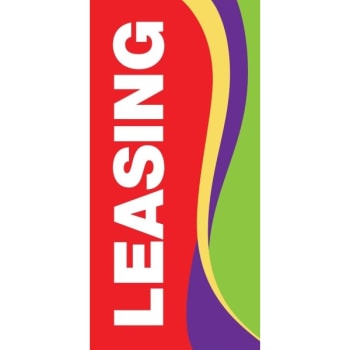 Image for Now Leasing Lawn Banner, Swirl, 15 x 32" from HD Supply