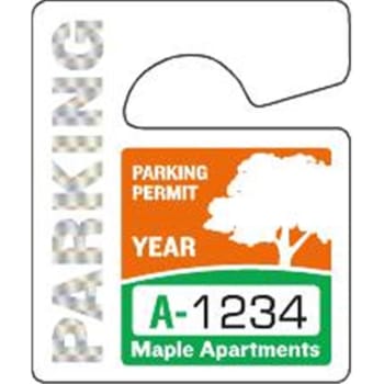 Image for Custom Parking Permit Tags, Prismatic, Small Package Of 100 from HD Supply