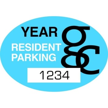 Image for Custom Rearview Mirror Parking Permit Window Stickers, 2 x 1-1/2 Package Of 100 from HD Supply